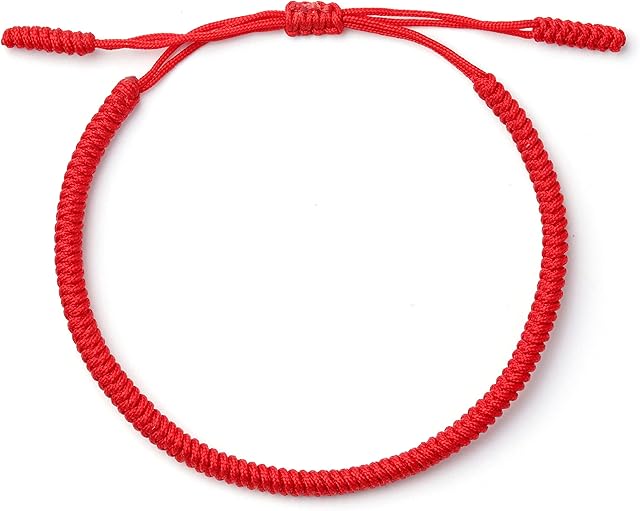 Tibetan Buddhist Bracelets for Women and Men - Many Rope Colours, Adjustable Size for Almost Any Hand - Handmade String Bracelets with Lucky Knot - Spiritual Gifts for Women and Men