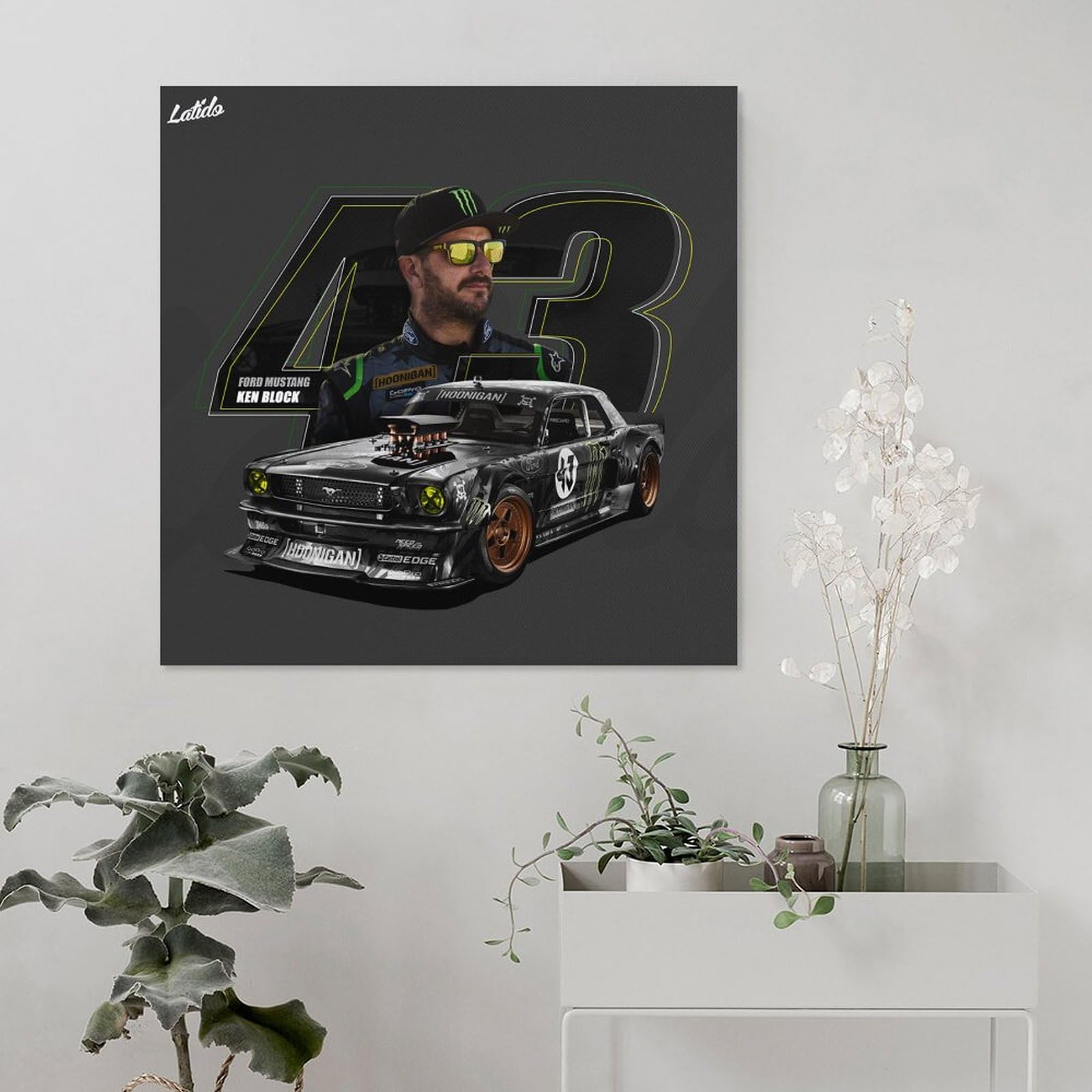 THAELY Racing Poster Ken Block Poster Super Racer Home Decor Art