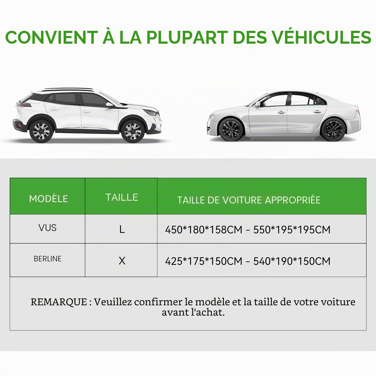 Ninonly Demi Housse de Voiture Universelle en Tissu Oxford 210D - Protection Imperméable pour SUV et Auto, Anti-Givre, Argent (Jusqu'à 4.5-5.5M)