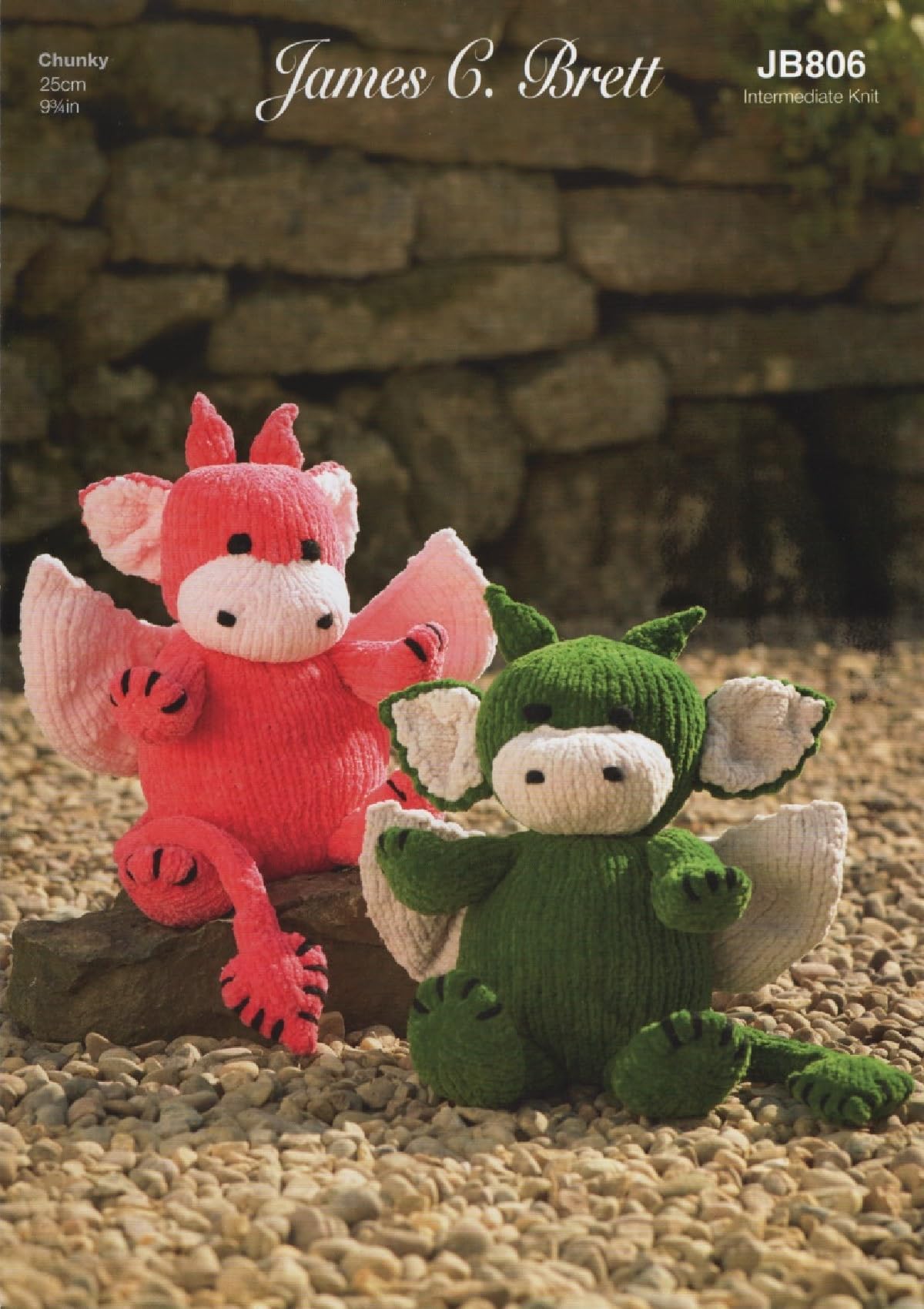 James Brett Flutterby Chunky Knitting Pattern for Stuffed Dragon Toy (JB806)