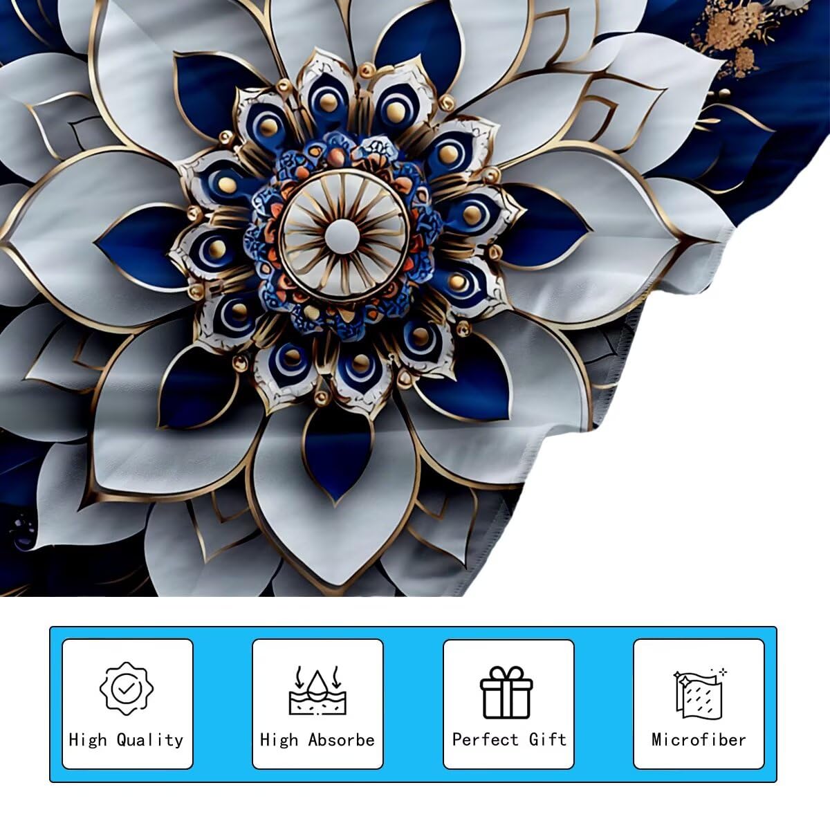 Telo Mare Grande 100x200cm 2 Pezzi, Telo Mare Microfibra Asciugatura Rapida, Mandala Asciugamano Palestra Uomo, Antisabbia Aasciugamani Microfibra Accessori Viaggio, Asciugamano da Palestra -3641