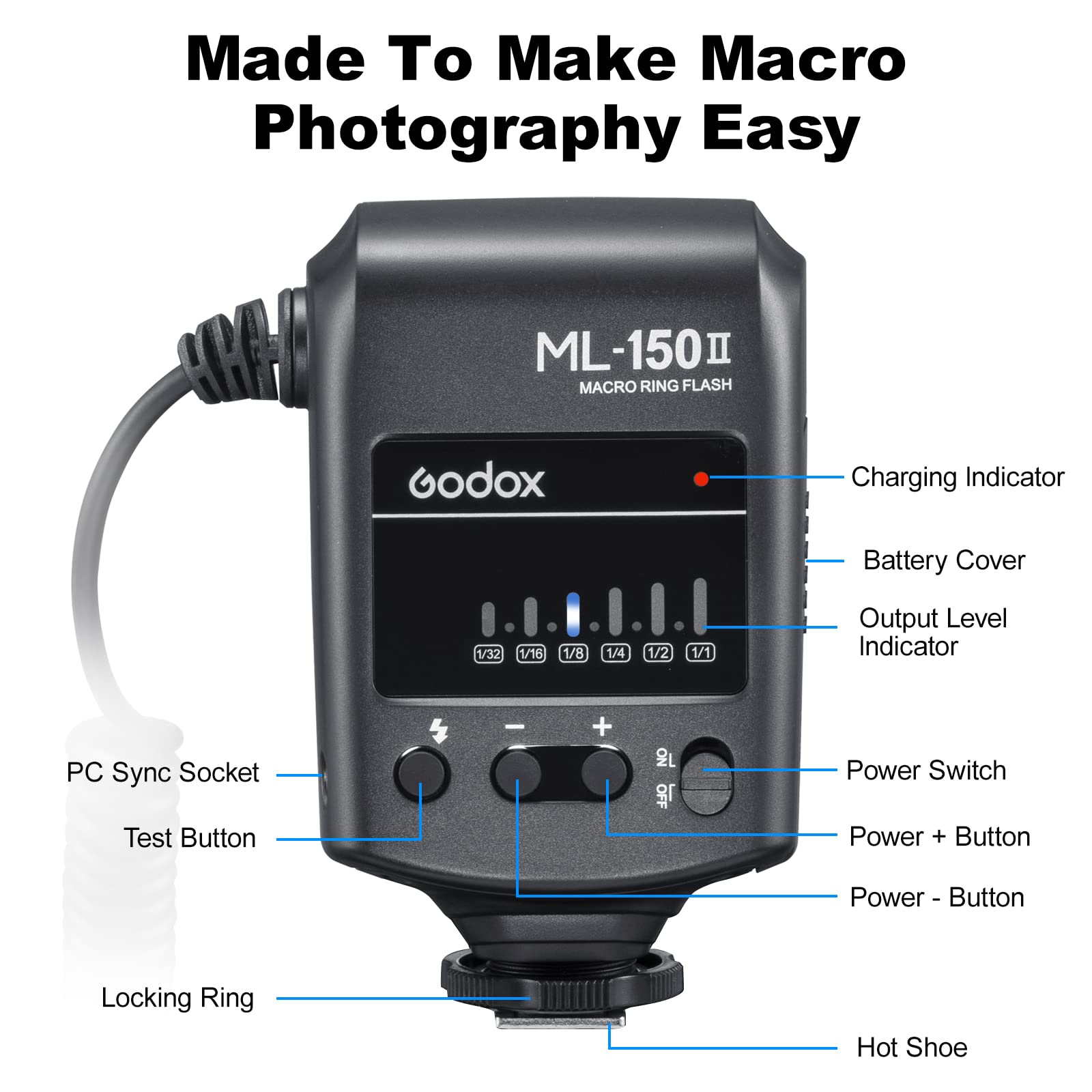 Amazon | Godox ML-150II マクロリングフラッシュライト 0.1-2秒