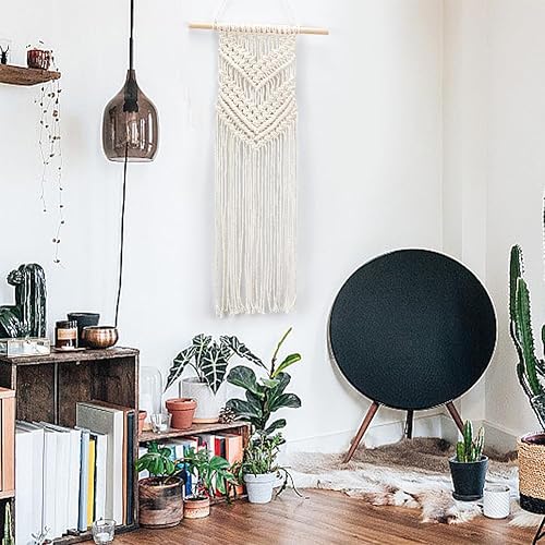 Miniatura 6 de INFUNLY Kit de macramé 8 en 1 todo en uno para adultos principiantes, adornos para colgar en la pared de macramé blanco para decoración, kits de