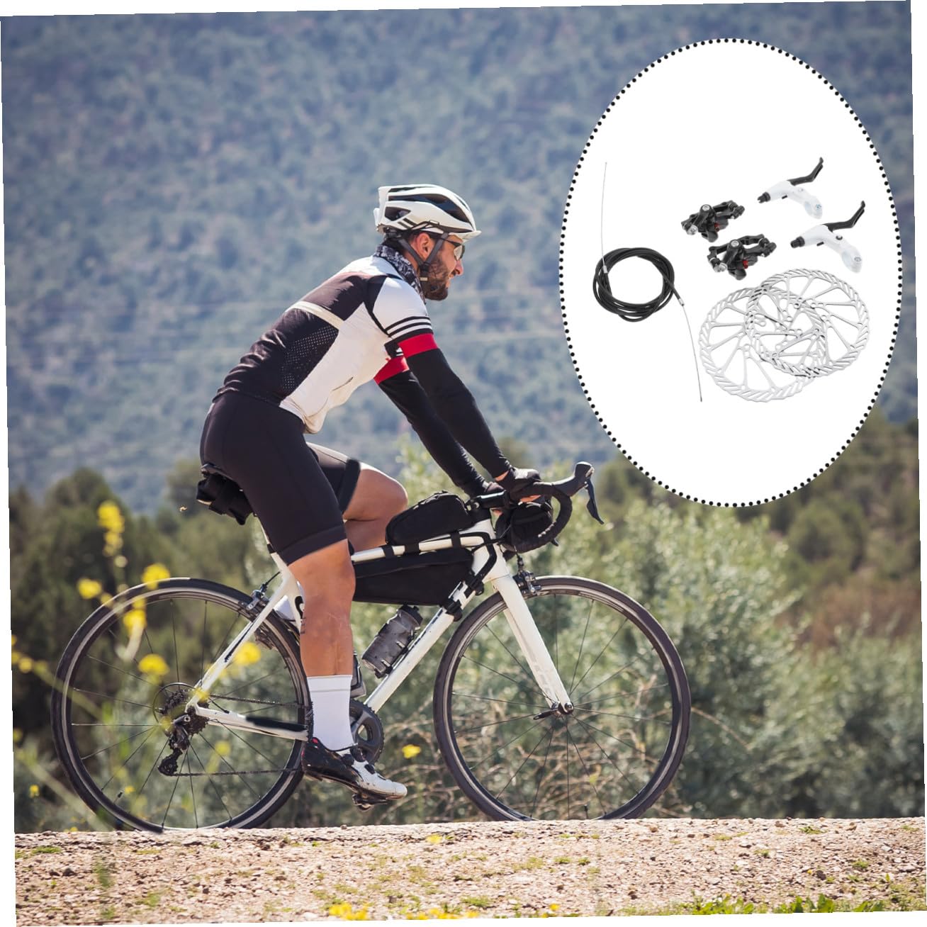 Alasum Juego de Frenos de Disco Hidráulicos y Mecánicos para Bicicleta de Montaña Discos Metálicos de Alta Resistencia Diseño Hueco para Disipación Térmica y Reducción de Peso