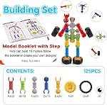 STEM Construction de jouets pour 3 4 5 6 7 8+ Cadeau d'anniversaire de l'année garçon fille pour enfant, 125 Pcs Préscolaire Salle de classe Éducatif Bâtiment Blocs Stem Kits Ages 3-5 4-8 5-7 6-8 Ingénierie Jeux créatifs
