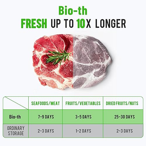 Miniatura 4 de Máquina selladora al vacío para alimentos, ahorro de alimentos con modos seco y húmedo, compacta y potente, sellador de bolsas incluye 15 bolsas de