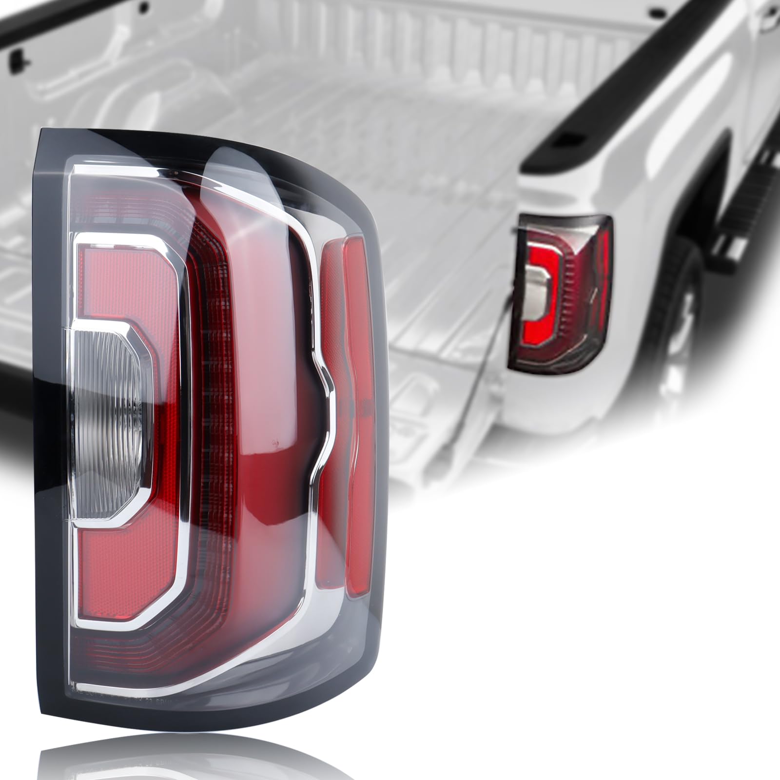 Duolctrams LED Tail Light Rear Lamp Assembly Compatible with 2016-2018 GMC Sierra 1500/GMC Sierra 1500 Denali Right Passenger Side 84233588 84365931 GM2801295