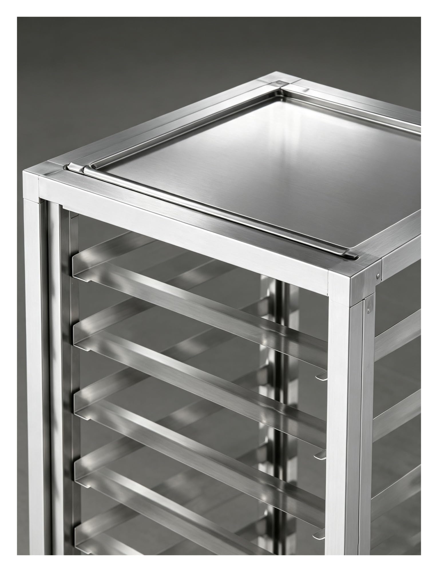 Carro de Aluminio para Bandejas de Hornear con Ruedas | Estructura de aluminio; diseño de múltiples niveles; fácil transporte; para panaderías y cocinas(9-layer closed)