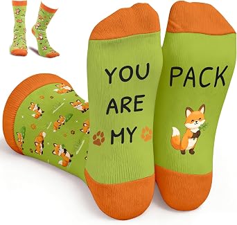 FrereFeter Easter Basket Fox Socks for Men Boys, Easter socks for men, Easters basket stuffer for adult Men, Birthday Cute Socks for Him Boyfriend, Teen Boys Fox Socks Funny Gifts for Dad