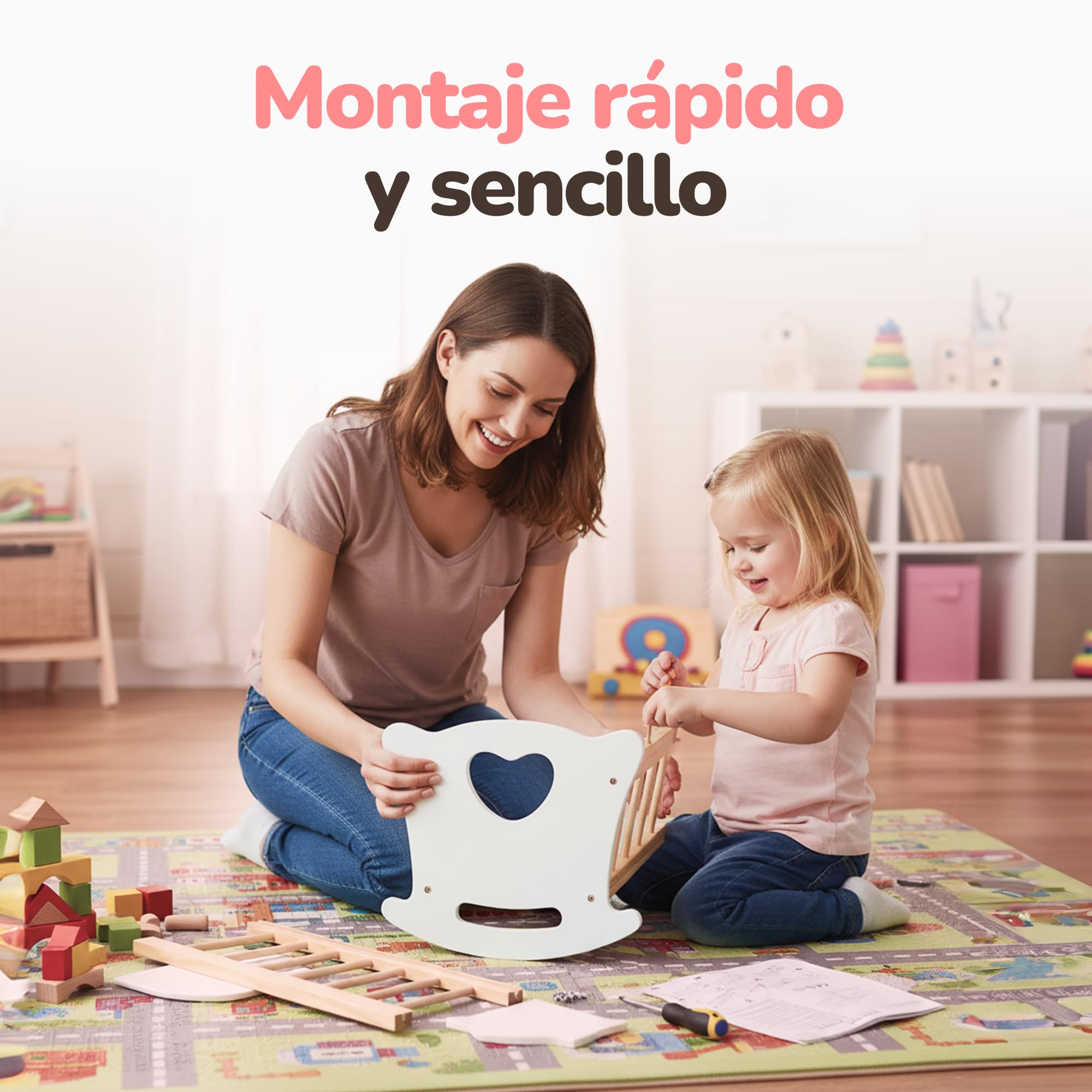 Kinderplay - Cuna de Madera con Ropa de Cama para muñecas de hasta 49,5 cm, Juguete de Madera para niñas a Partir de 3 años, Cuna sostenible para Juegos de rol y Regalo para niños