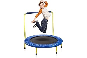 36 Inch Kids Trampoline with Handle Bar | Portable, Foldable