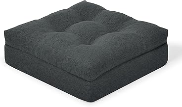 HAVARGO Floor Cushion, 4.7 inches (12 cm), Extra Thick, Memory Foam + High Resilience, Double Layer Structure, Floor Cushion, No Sore Butt, Thick, For Floors (Dark Gray, 15.7 inches (40 cm)