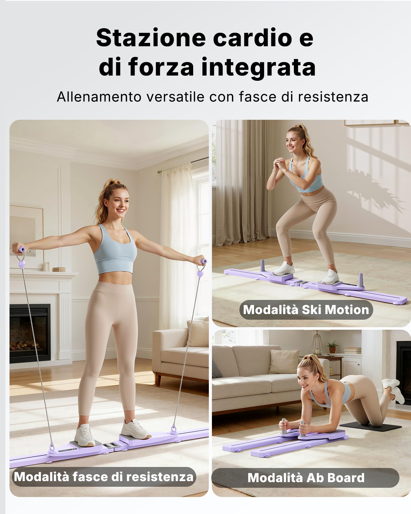 MERACH Pilates Reformer - Mini Reformer Pilates Reformer Pilates Per Casa 120KG Pieghevole, Pilates Board Per Addominali, Braccia E Gambe, Set Pilates Donna Attrezzi Muto