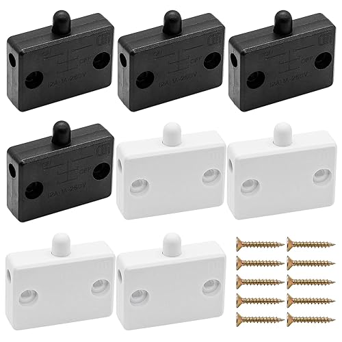 Miniatura 1 de BokWin Paquete de 8 interruptores de luz para armario, interruptor de puerta de armario, armario, armario, cajón, despensa, aplicable a 12 V, 24 V,