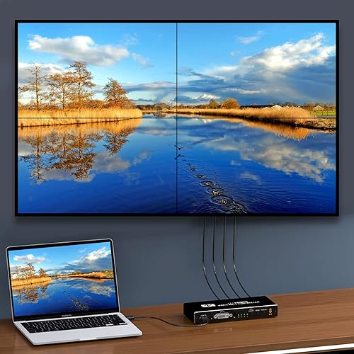 Miniatura 7 de Controlador de pared de video, 4K x 2K HD sin costuras Procesador profesional con entrada HDMI+DVI+RS232, salida HDMI de 4 vías y SPDIF Pantalla de