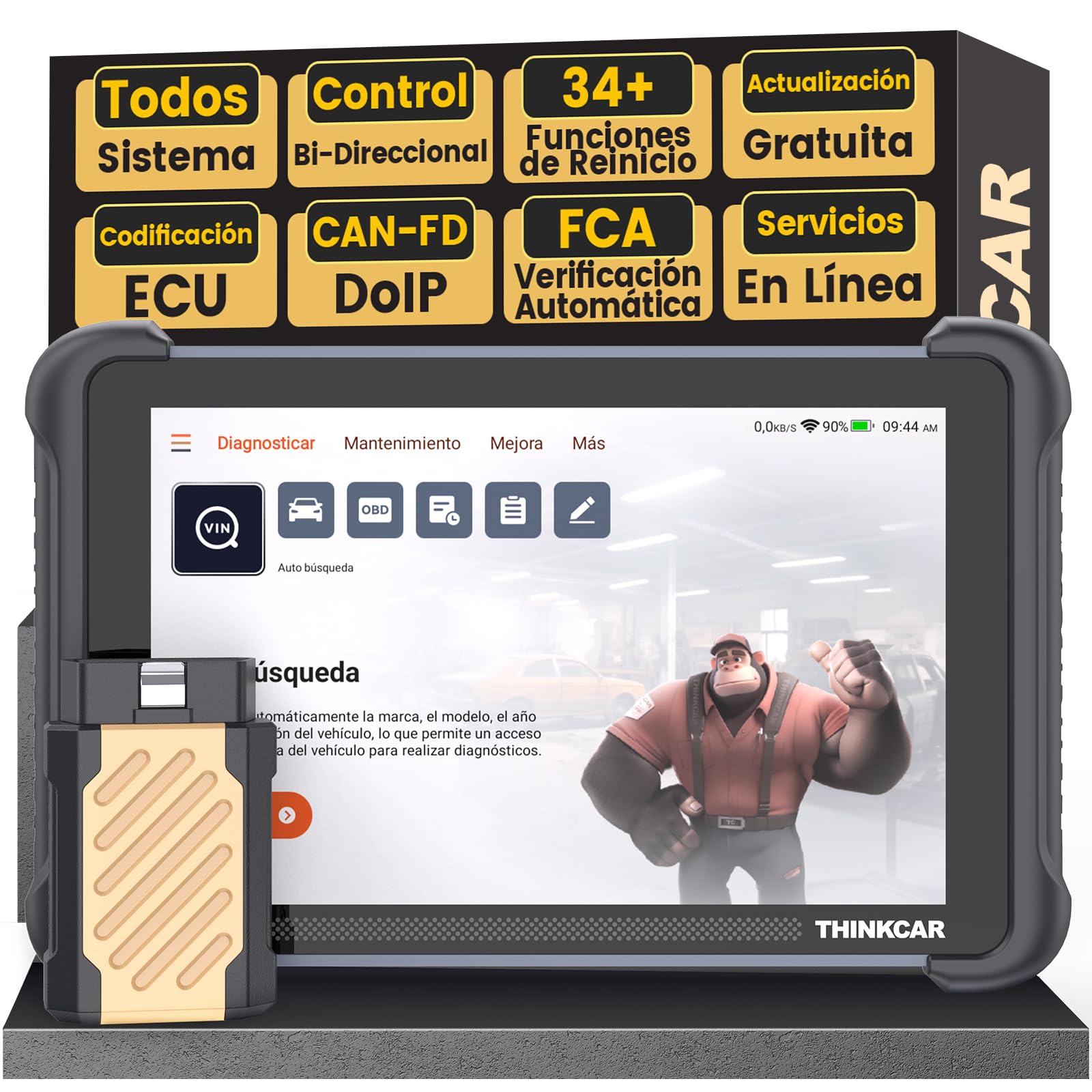 OBD2 Diagnosis, ThinkScan 689BT Diagnosis Coche Multimarca de Todos Sistema | Y 34+ Funciones de Reinicio, Diagnosis Coche Con Control Bi-Direccional/Prueba Activa-Actualizaciones Gratuitas de Por Vida