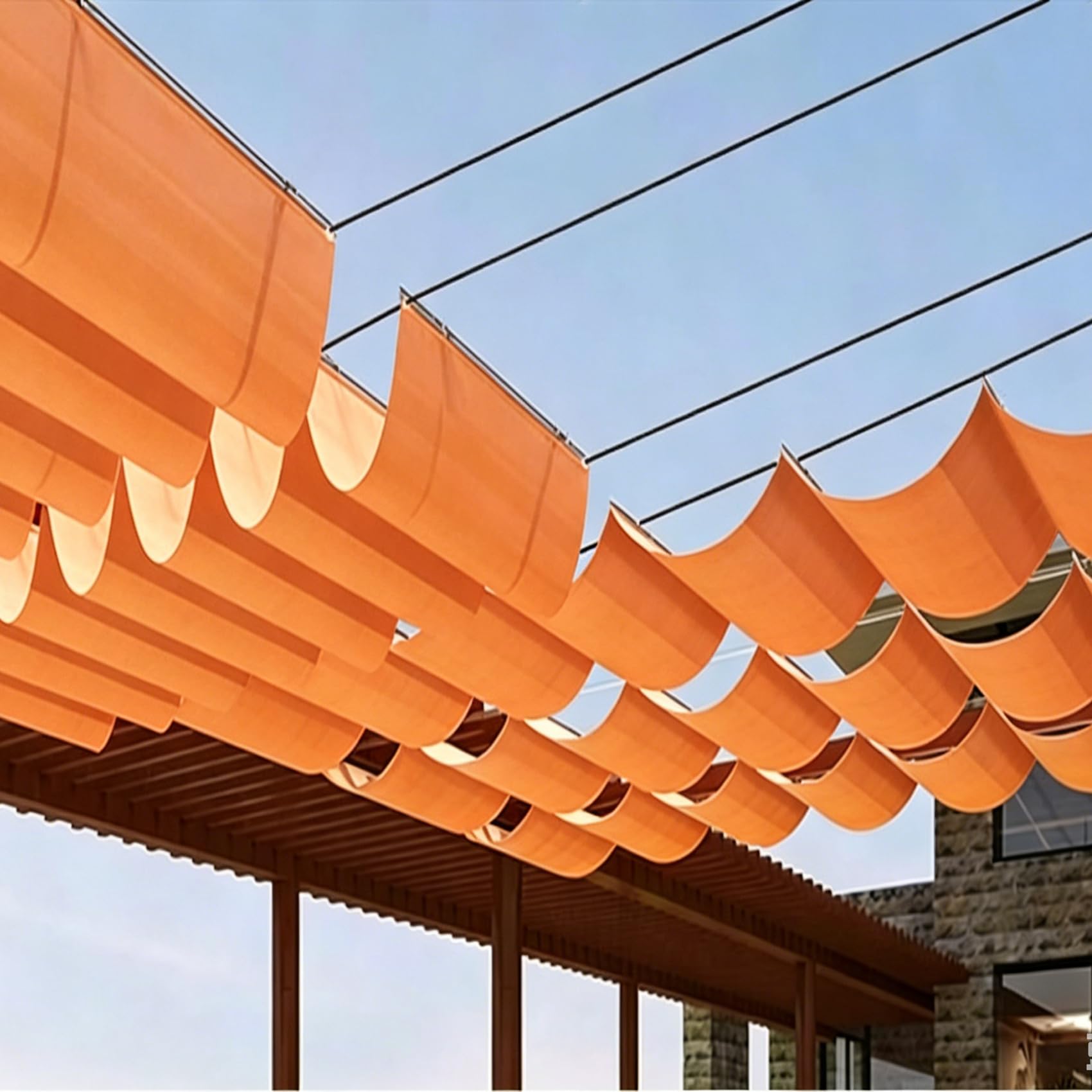 Voile d'ombrage orange pour jardins gazebo bâche anti-pluie