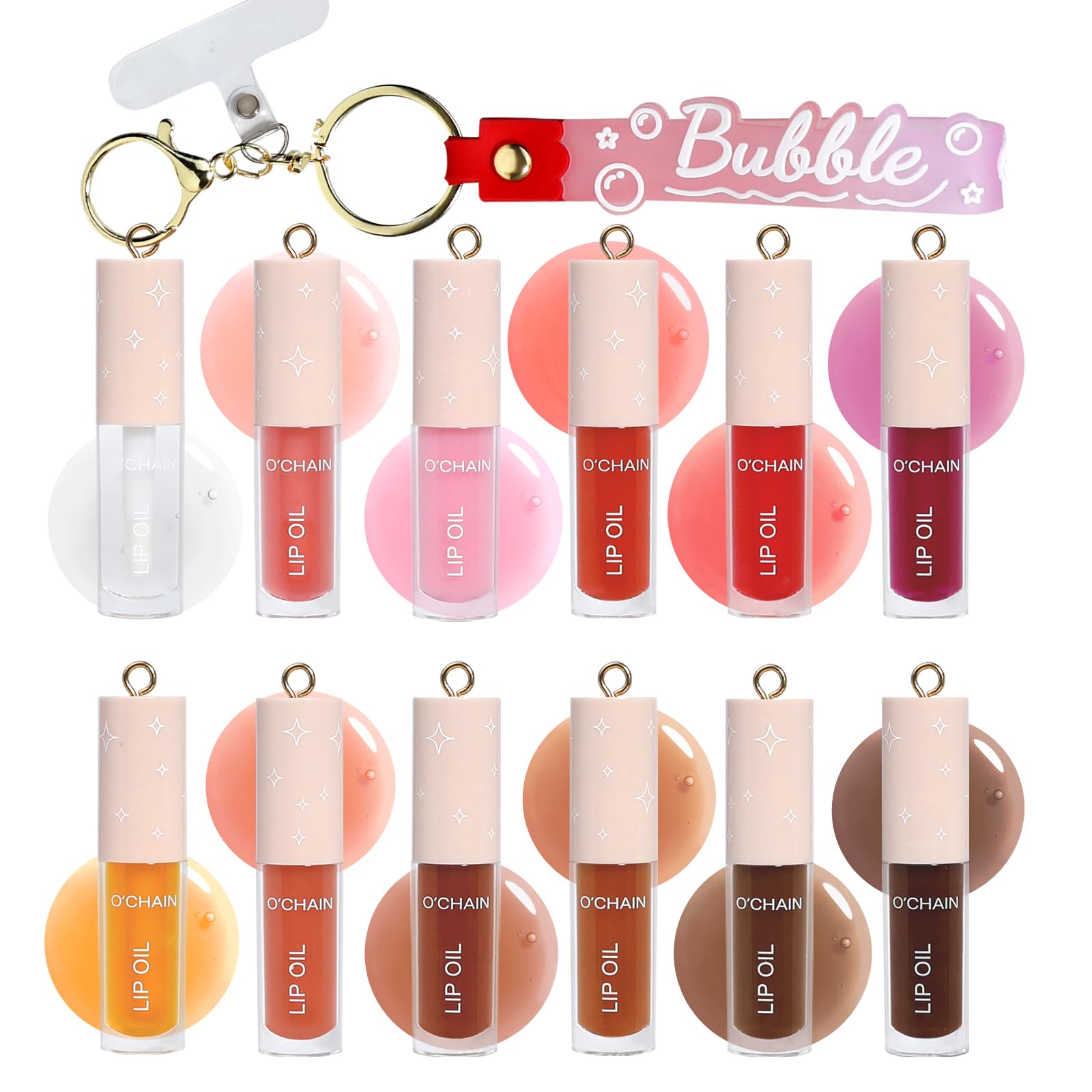 O’CHAIN 12-Colour Lip Oil Set Moisturising Nourishing Hydrating 12 Pack