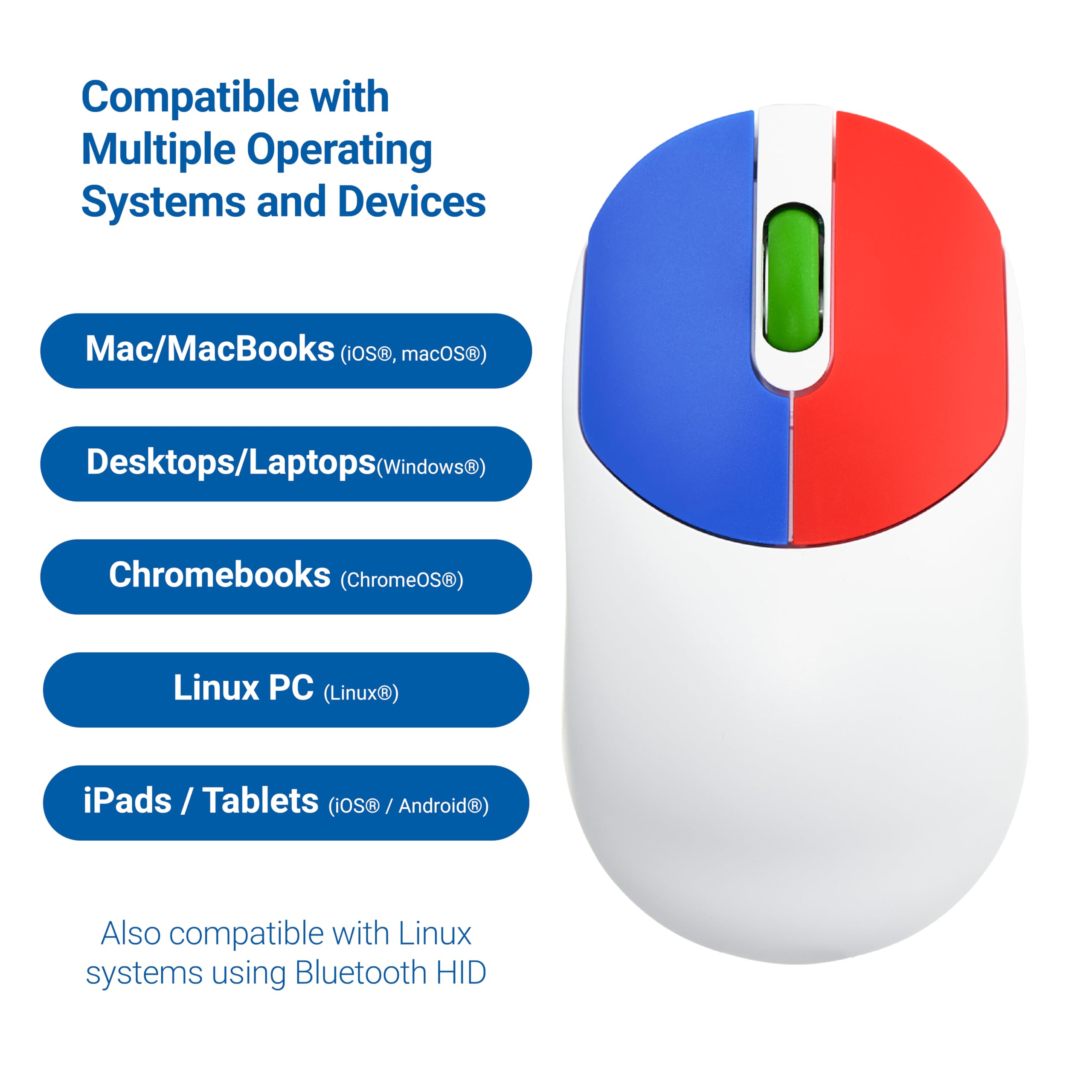 Clevy Mysz dla dzieci, kolorowa, ergonomiczna mysz Bluetooth do komputera i laptopa, do użytku w szkole i domu, bezprzewodowa, przyjazna dla dzieci, kompatybilna z Windows, macOS, Chromebook