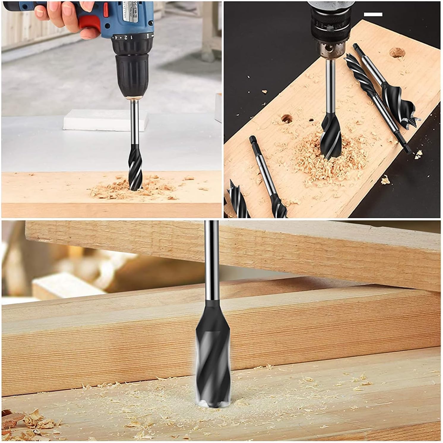 Auniwaig Auger Drill Bit Wood Hex Shank 32mm Cutting Dia High Speed Steel for Electric Bench Drill Woodworkingpentry