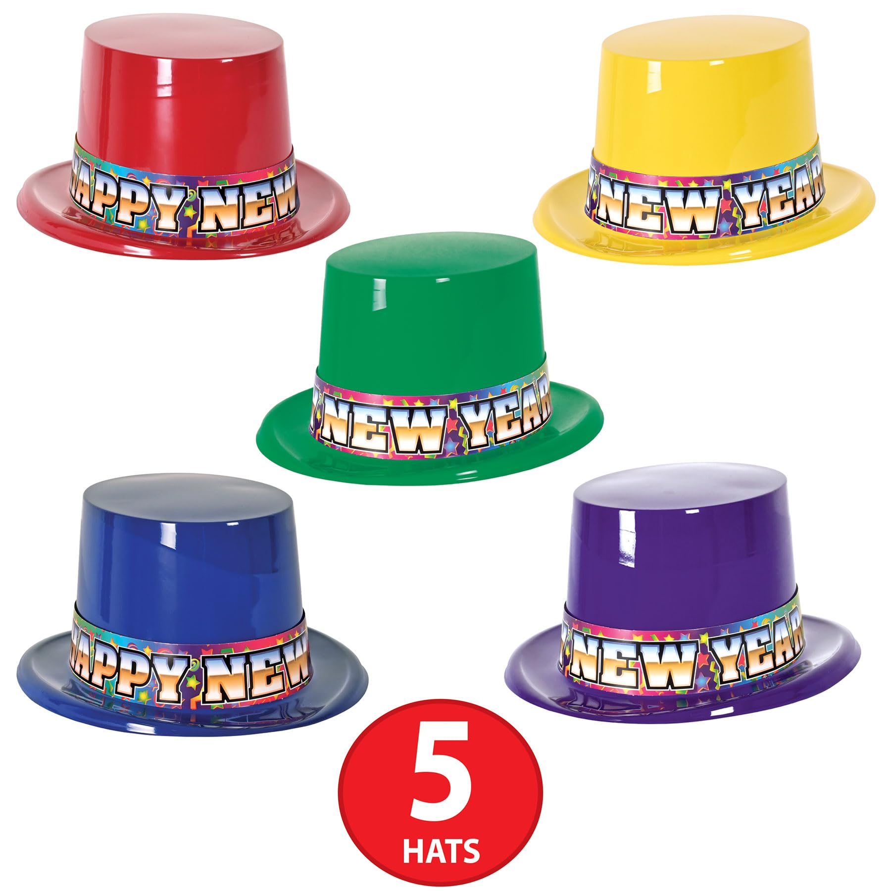 Beistle Sombreros de Copa, Tiaras, Cuernos, Mantas serpentinas serpentinas, Centro de Mesa, Arco Iris, Talla única
