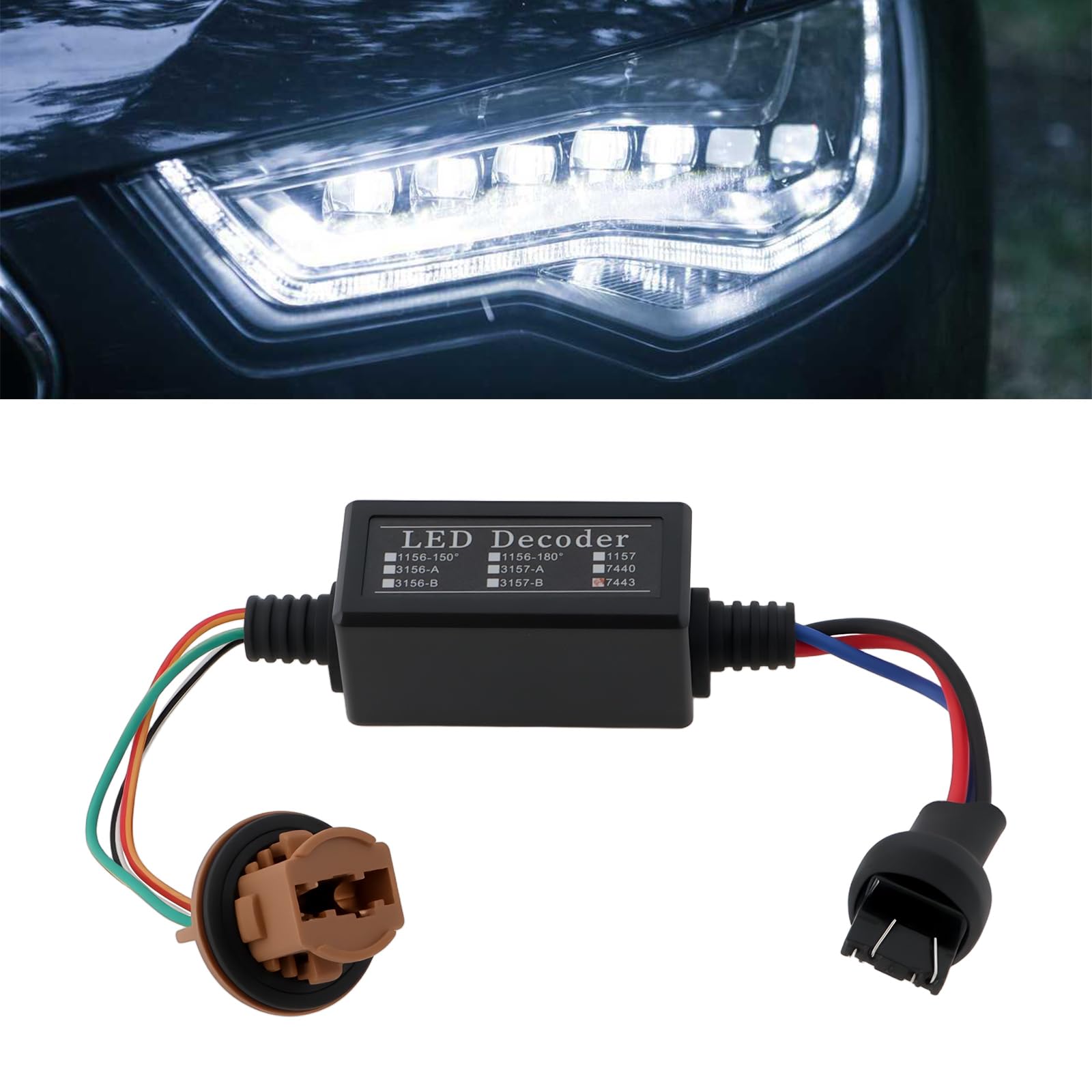 Decodificador de Errores de Luz LED para Reemplazar La Luz de Freno de Doble Filamento T20 7443 O La Luz de Circulación Diurna.