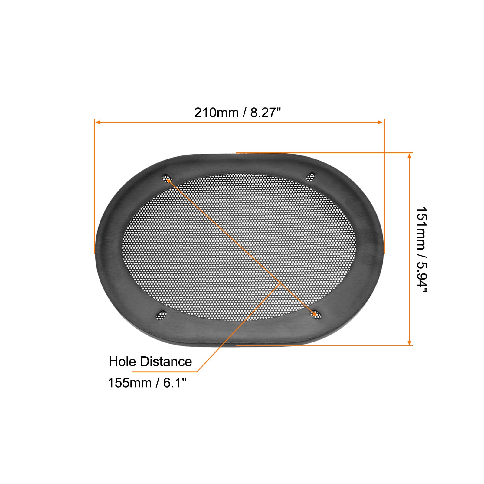 Rebower Speaker Grill Cover Mesh Subwoofer Grill Guard Protector, [for Home Audio DIY] - 5x7 Inch/Black / 2 Pcs