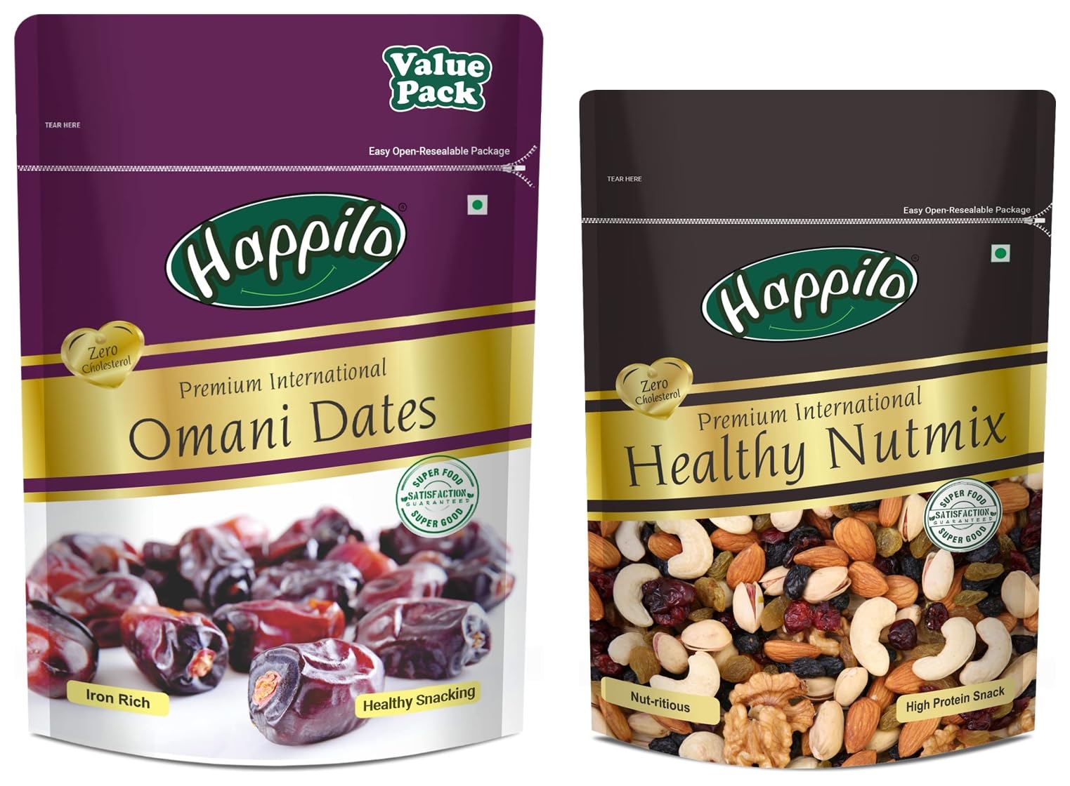 Happilo Premium International Fresh Healthy Nutmix, 200G + Premium International Omani Dates, 250 Gram (Pack Of 2) (B08HM6ZY67) Amazon Price History, Amazon Price Tracker