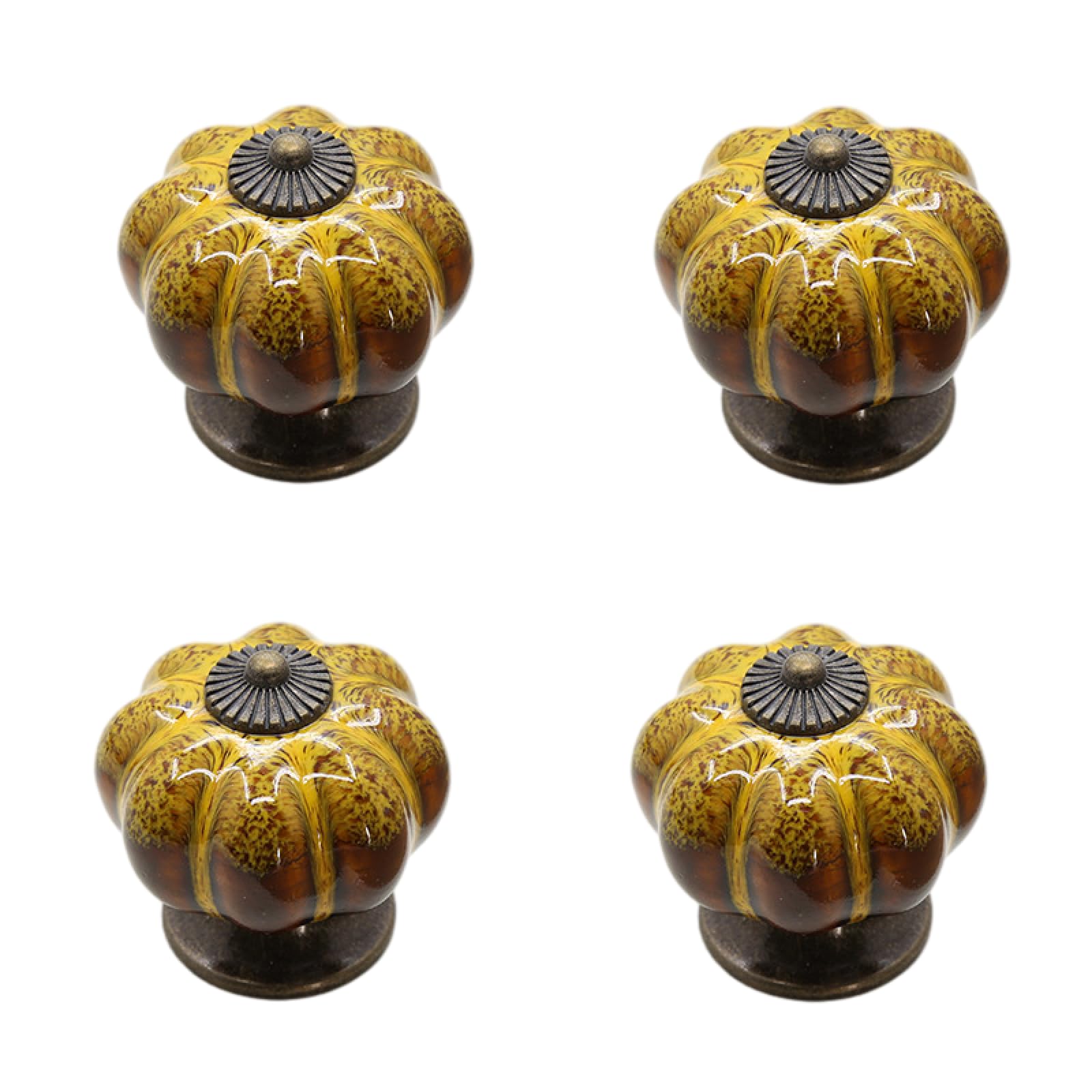 Boutons de porte en céramique poignée de tiroir armoire bleu léopard 4 pièces