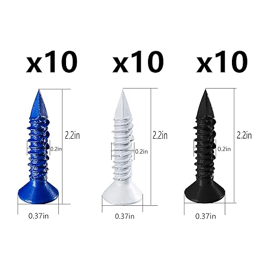 Miniatura 5 de Wensilon (105 PIEZAS) Kit de Anclajes de Tornillo para Hormigón de 316" Cabeza Plana AzulNegroBlanco para Anclaje a Mampostería, Bloque o Ladrillo