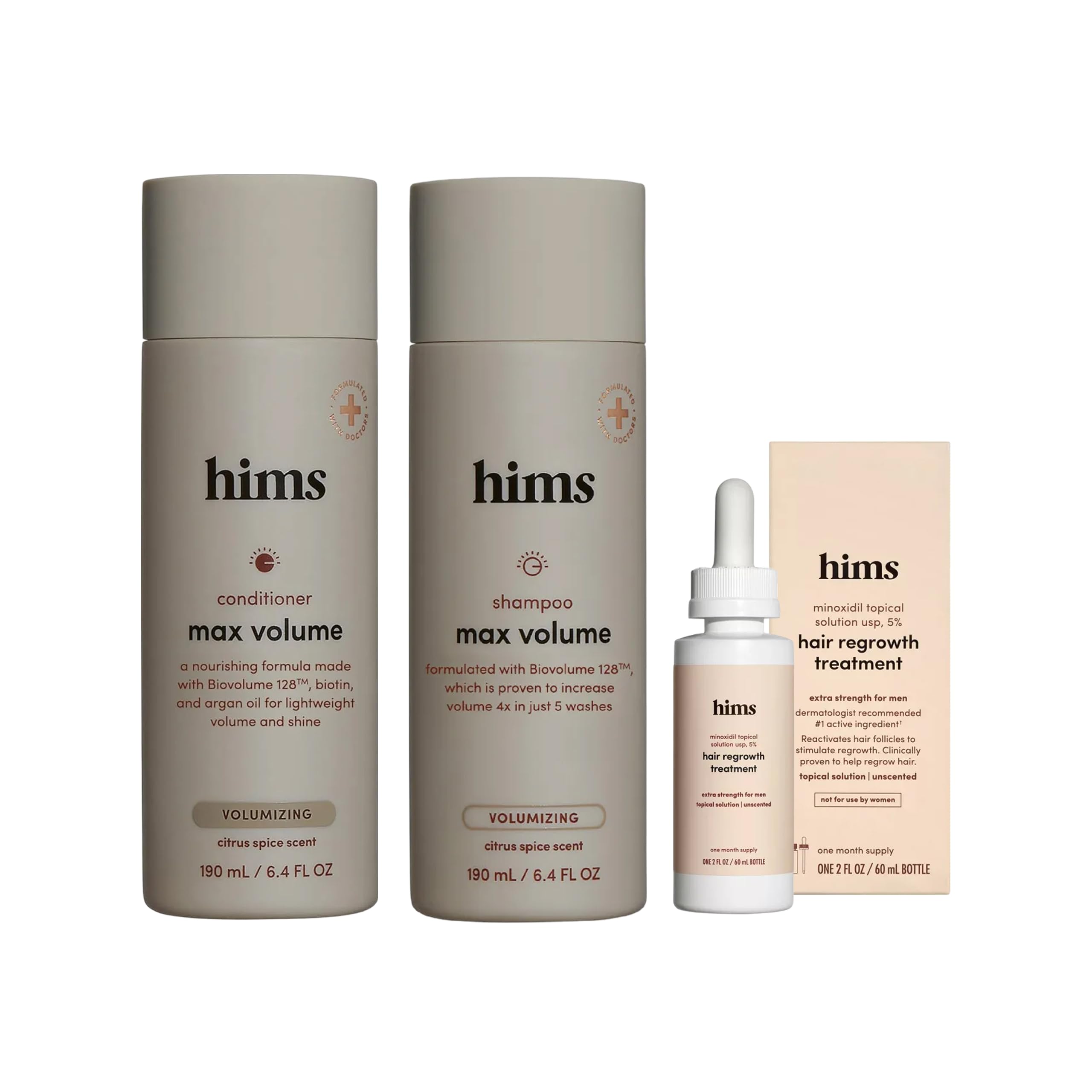 hims Max Volume Mens Shampoo Conditioner Set - Volumizing Natural - Citrus Spice - 2 x 6 4