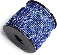 Vista 8 de Cuerda de nailon trenzada sólida de 1/8 pulgadas (3mm) de 164 pies, 5 hebras, paracord, cuerda delgada para manualidades, multiusos, resistente a