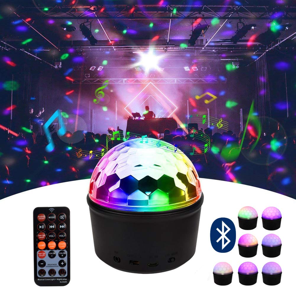 Disco Ball Party Disco Light Music Light Effect LED Night Light with Bluetooth Speaker and Remote Control for Disco Party Birthday Disposable