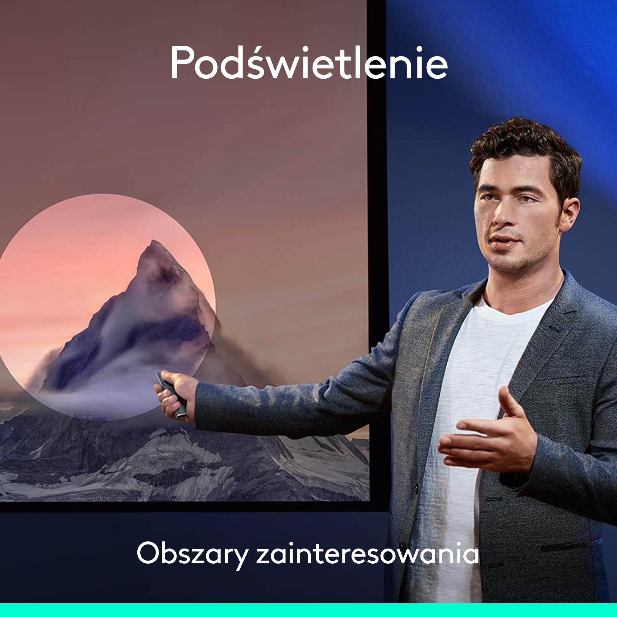 Logitech Spotlight™ Presentation Remote, Z zaawansowanym cyfrowym wskaźnikiem i zegarem z alertami wibracyjnymi, PC/Mac - Szary