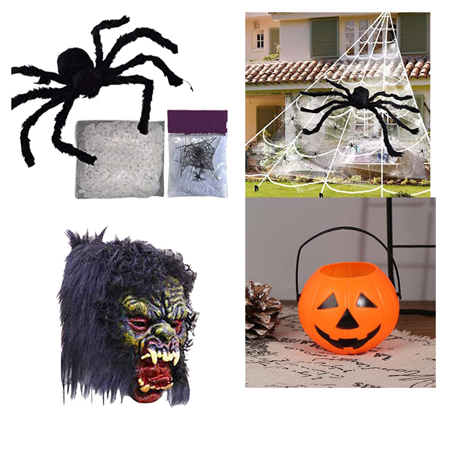 brown leaf Halloween Party Supply Costume Decoration Combo Pack (Web Spider Mask and trick or treat Large Pumpkin) (B09W99FSR2) Amazon Price History, Amazon Price Tracker