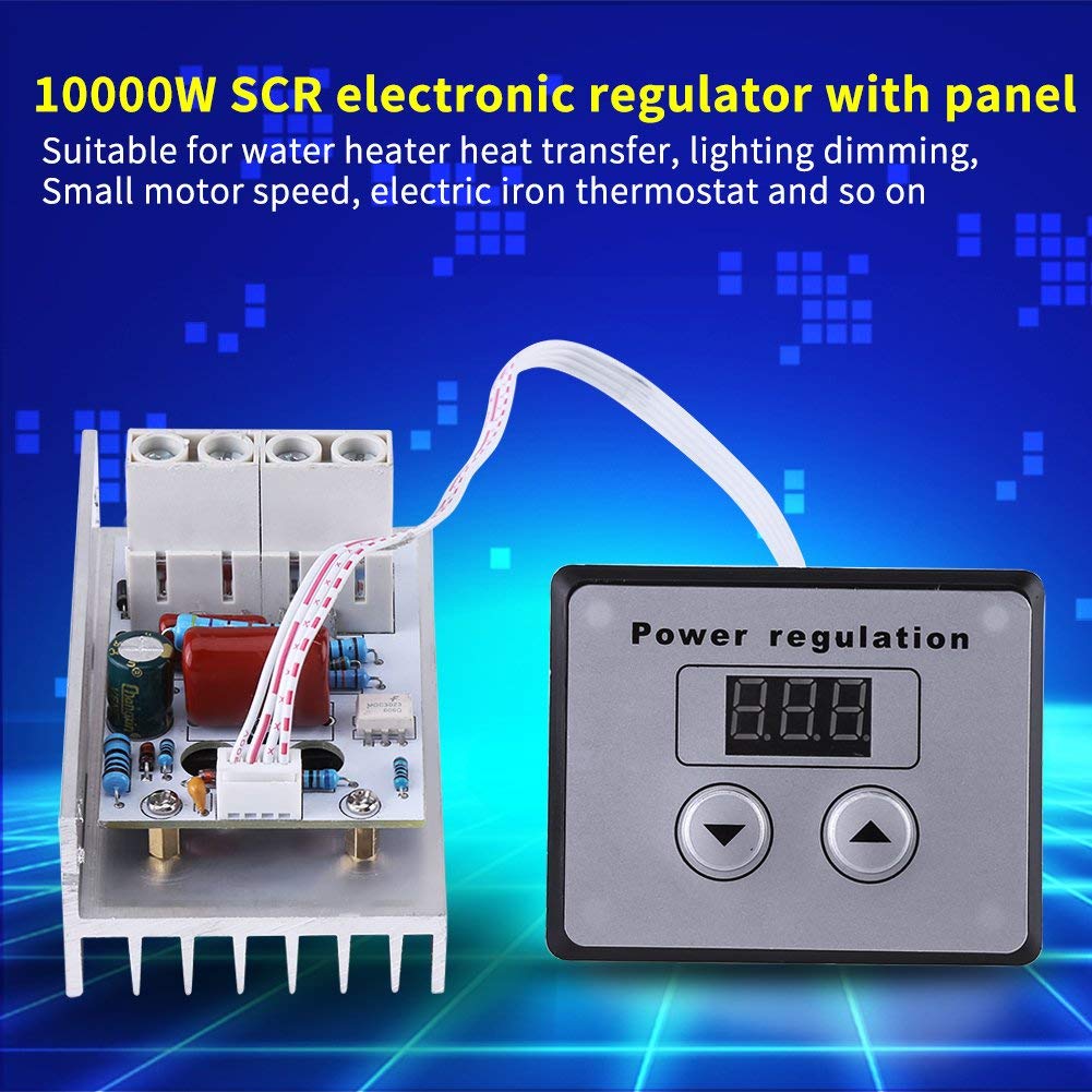 Regolatore Tensione SCR 10000W AC 220V 80A Digitale per Controllo Motori e Dimmer Alta Potenza