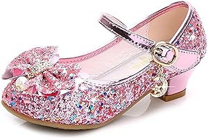 Flower Girls Wedding Party Heel Princess Shoes Flats for Kid Toddler Dress Up