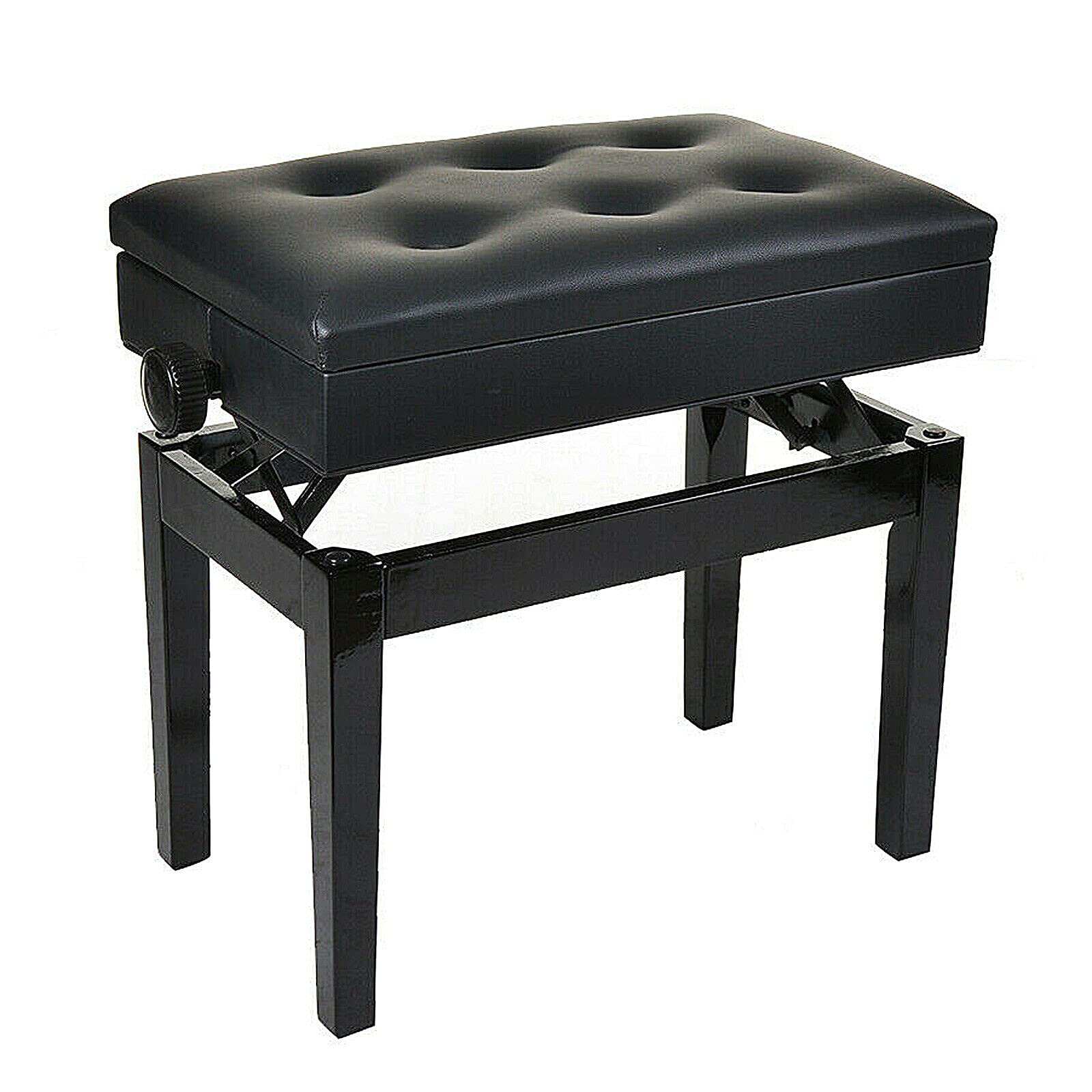 Trintion Pianobank Klavierbank Verstellbare Schwarz Klavierhocker Keyboard (Hoehenverstellbar von 48-58cm Sitzfläche 63 X 34cm) Stabil mit Schwarzem Muster Tragfähigkeit bis 150 Kilogramm