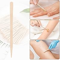 Vista 5 de Paquete de 1200 palitos de cera de madera, espátulas de cera, palitos aplicadores de cera pequeños, palitos de madera, espátulas aplicadoras