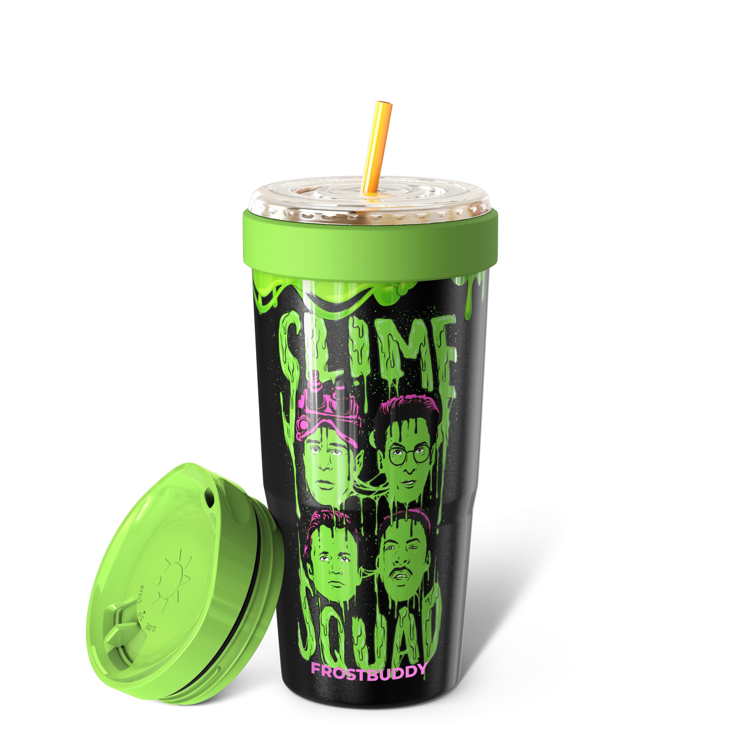 Frost Buddy Togo Buddy 30oz Iced Coffee Tumbler - ONE Lid (Slime Squad) โ image 1