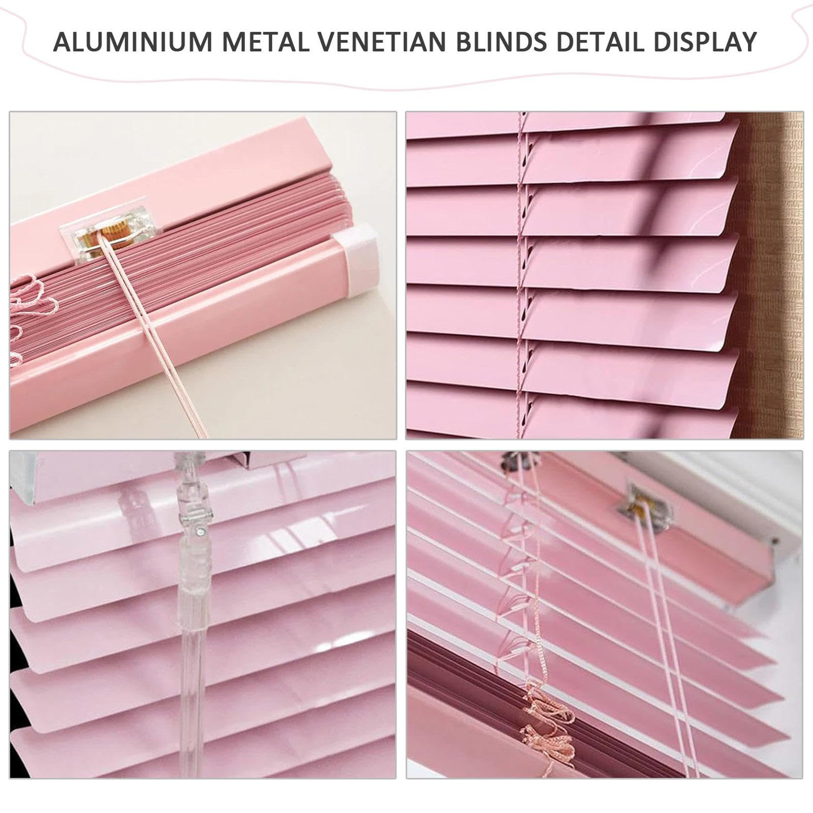 Persianas Venecianas De Aluminio Rosa,Persianas Horizontales De Aluminio De Lamas De 25mm,Persianas Metálicas,Persianas De Tratamiento De Ventanas,40-160cm De Ancho,WxH-80x120cm/31.5x47in