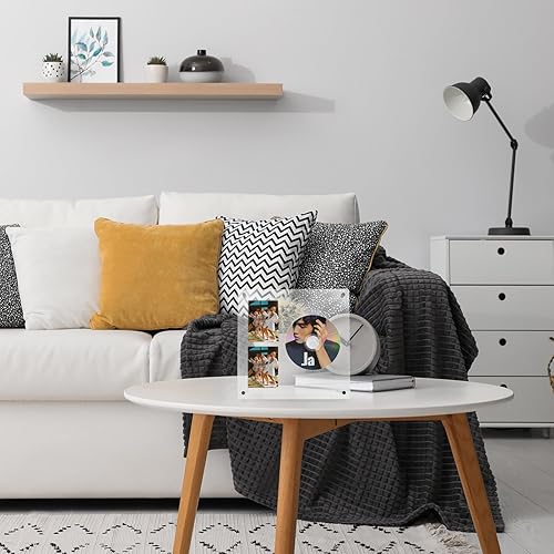 Miniatura 9 de NUOBESTY CD Photocard soporte acrílico transparente marcos de fotos 9.4x9.4 in