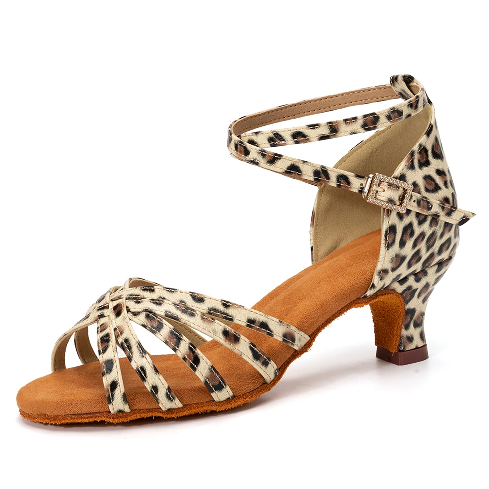 DKZSYIM Women's Satin Latin Dance Shoes Professional Ballroom Salsa Practice Performance Dancing Shoes,Model 213