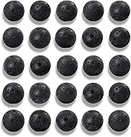 Vista 27 de 100 cuentas de hematita negra lisa natural de 0.236 pulgadas (0.236 in), cuentas redondas sueltas de piedra para fabricación de joyas con cordón