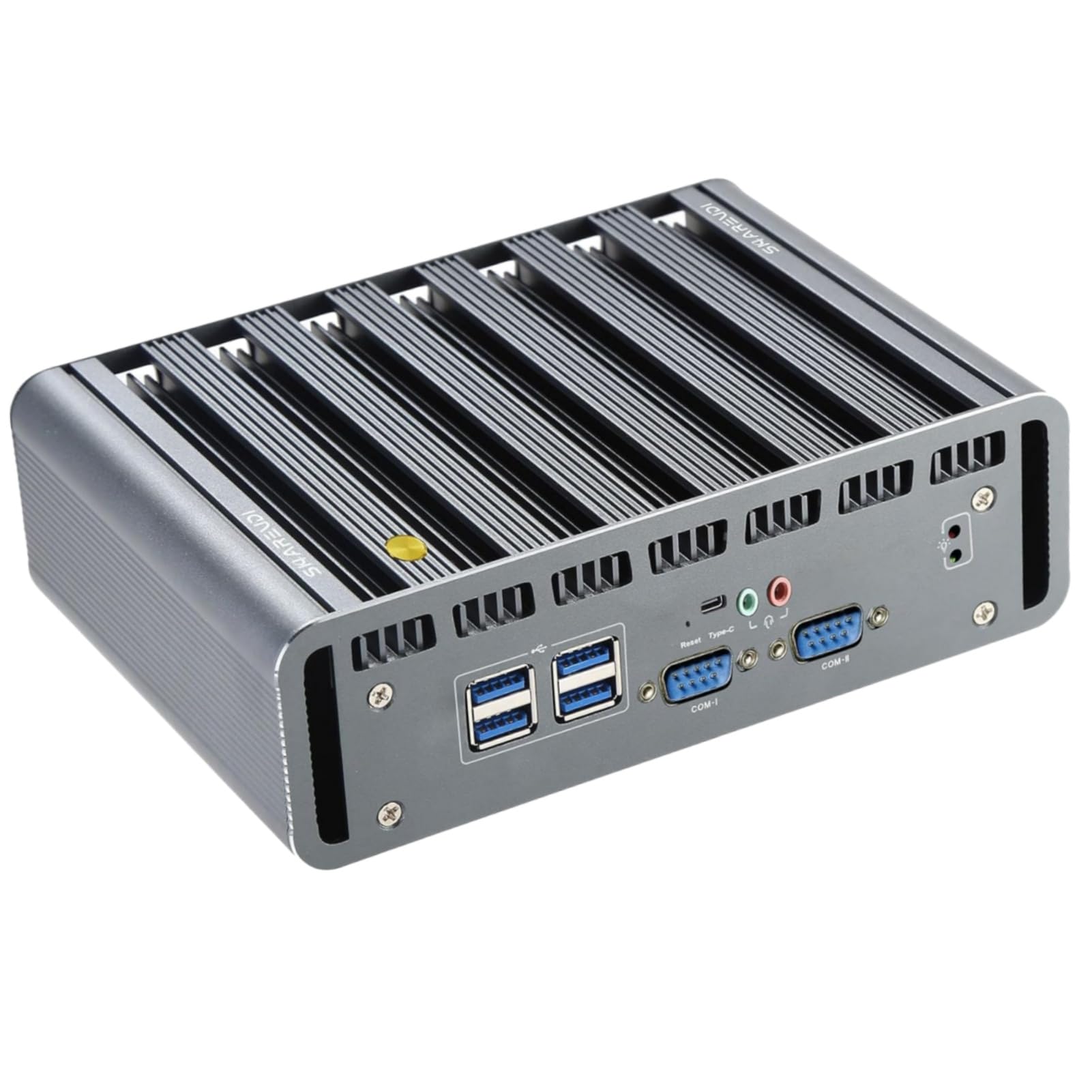 VNOPNFanless Industrial Mini PC J4125(4C/4T), Win 11Pro with License, Mini Desktop PC 8GB DDR4 128GB M.2 SSD, Mini Computer with Triple Display, 6*USB, WiFi5.0 BT4.2, Type-C (8+128G/J4125 Dual LAN)