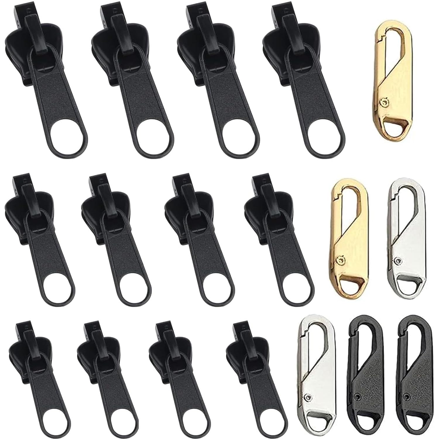 18 Pcs Fix Zip Puller, Replacement Zipper Pulls Zipper Slider