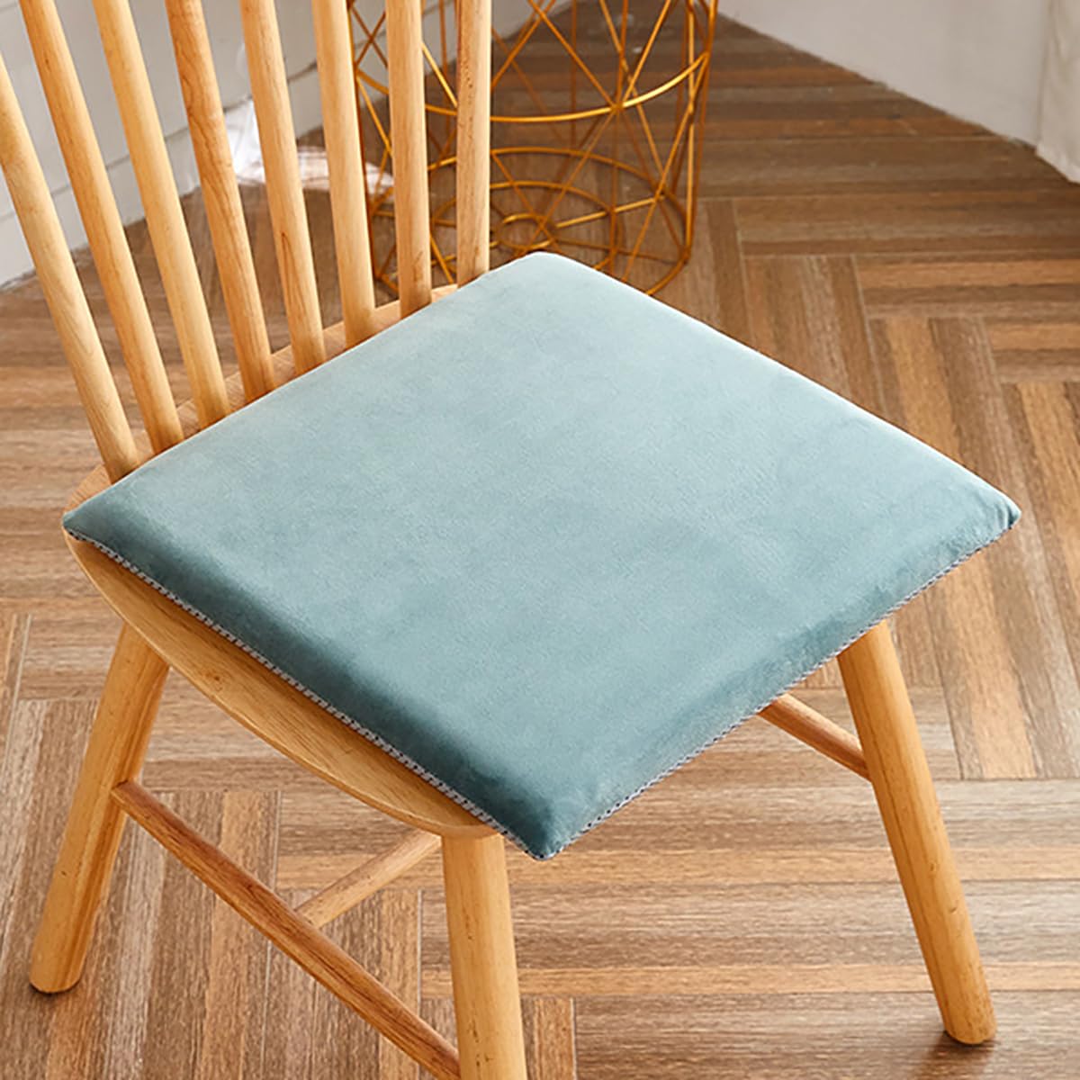 Lot de 6 coussins de chaise en mousse à mémoire de forme 40 cm vert pour salle à manger