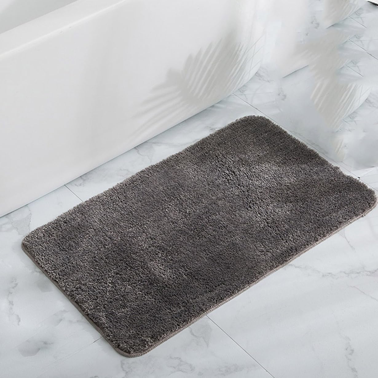 Ultra Soft Absorbent Non-Slip Bath Mat for Bathroom Shower & Tub - 80 x 160 cm Black - Quick-Dry Comfortable Stylish Waterproof Bathroom Rug