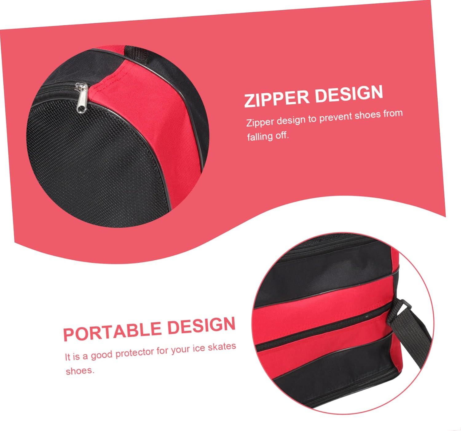 2pcs Roller Skates Bag Ice Skates Bag for Women Skating Shoe Wear-resistant Storage Pouch Portable