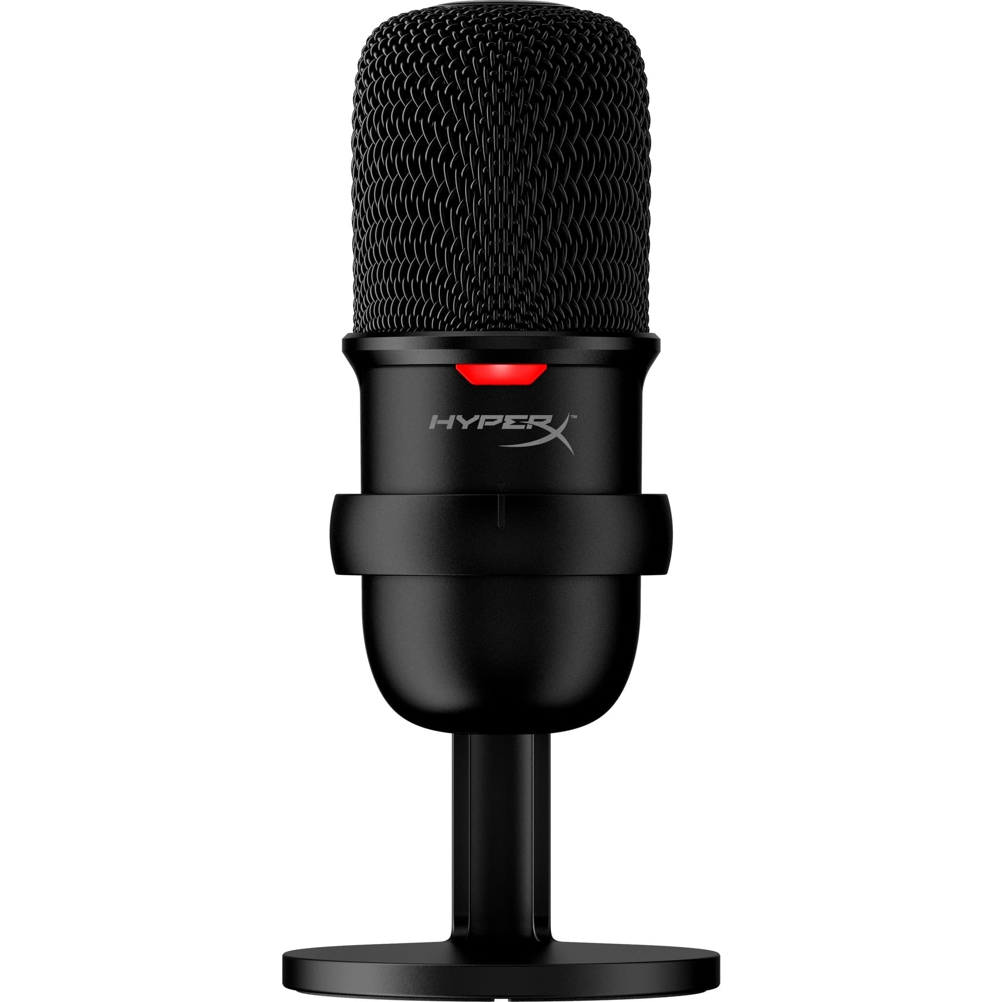 HyperX Solocast, Microfono da gaming, USB a condensatore, Sensore Tap-To-Mute, Registrazione 24bit/96 kHz, per Gaming, Streaming, Podcast, Twitch, Youtube, Compatibile con PC/PS5/PS4, USB-C, Nero